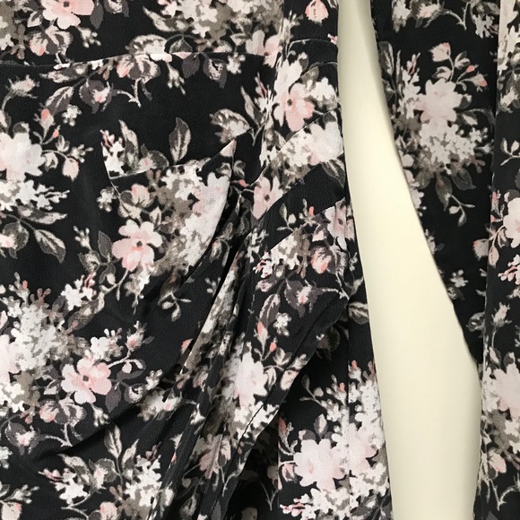 Club Monaco Silk Amelda Black Floral Print Dress - Picture 5 of 8